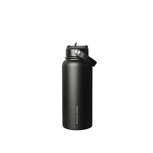Drink Bottle - Sage & Cooper - Sage & Cooper Insulated Drink Bottle 1L - Black - The Gift Company