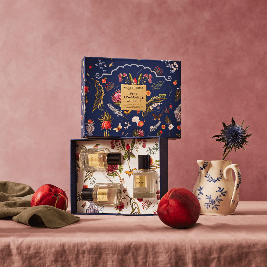 Eau de Parfum - Glasshouse - Glasshouse Fragrances Fine Fragrance Gift Set Kyoto in Bloom, A Tahaa Affair, Midnight in Milan - The Gift Company