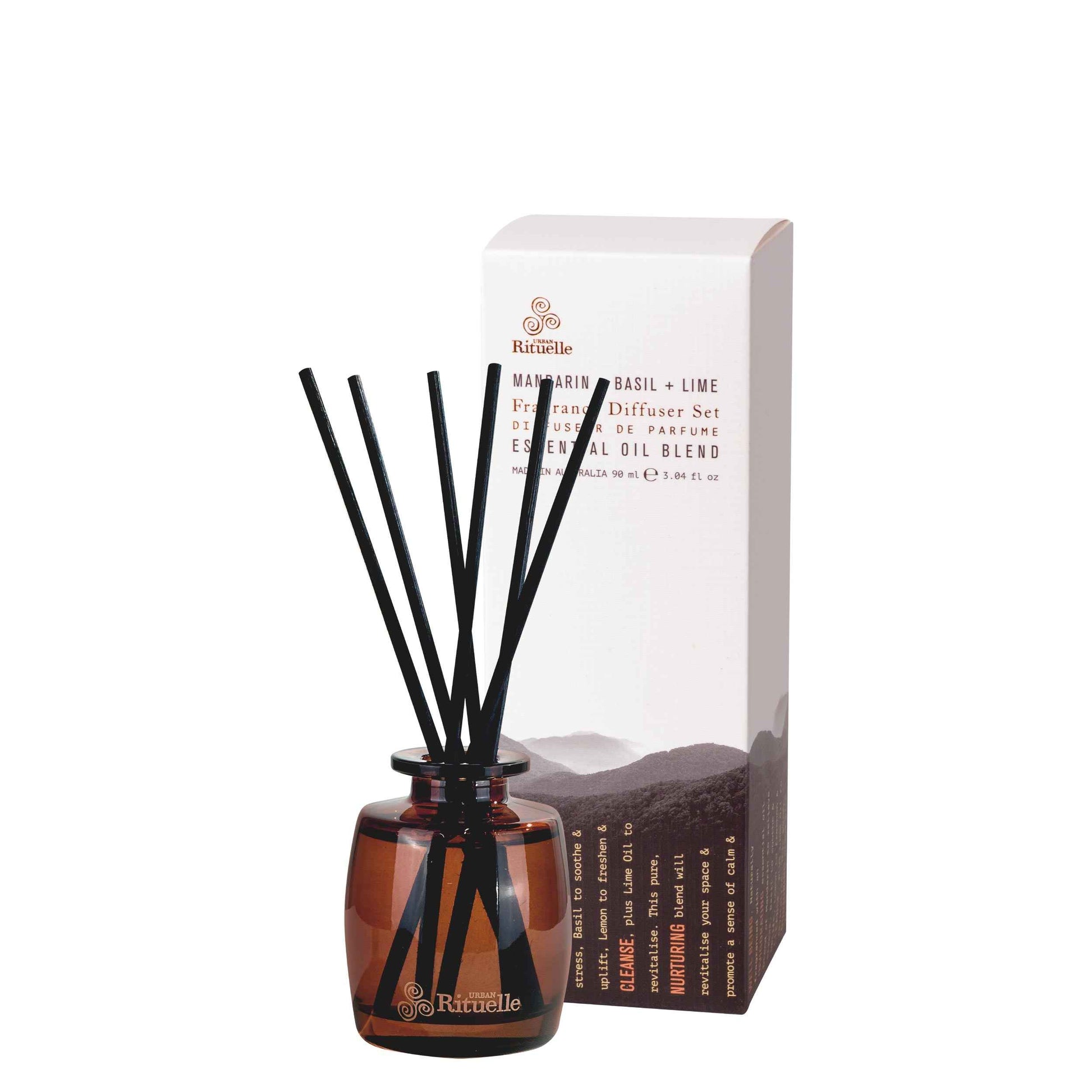 Urban Rituelle Mandarin, Basil & Lime Mini Fragrance Diffuser Set 90mL