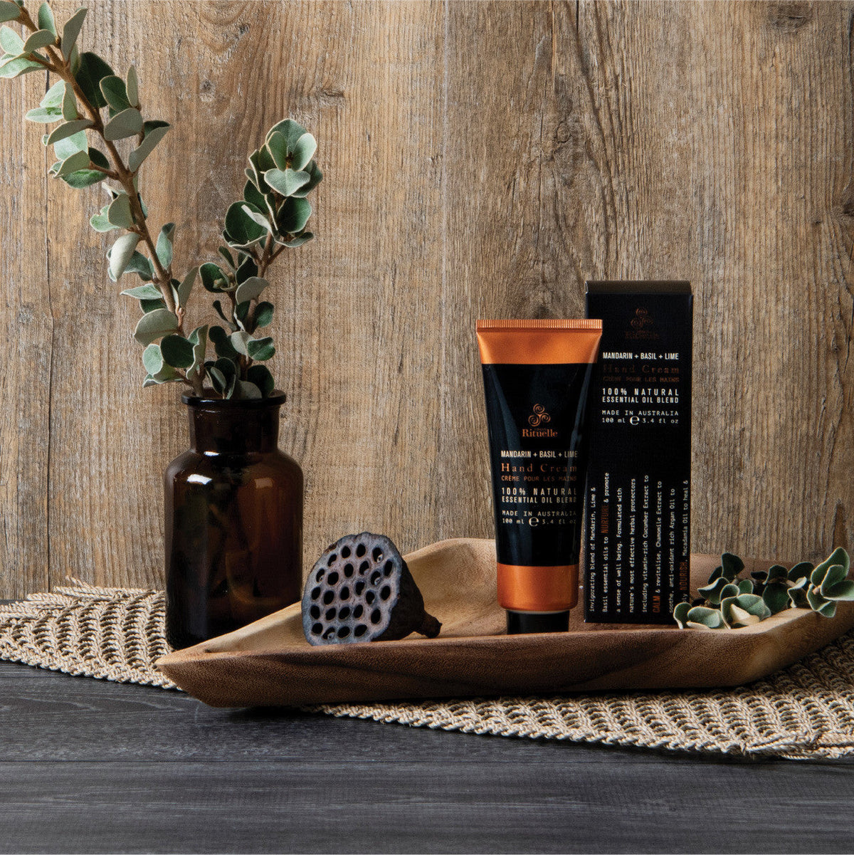 Urban Rituelle Mandarin, Basil & Lime Hand Cream 100ml styled