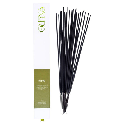 Exuro Happy Incense Sticks 20 Pack - Rose Geranium, Mandarin & Bergamot - The Gift Company