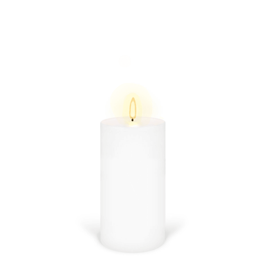 Flameless Candles - Enjoy Living - Enjoy Living Uyuni Nordic White Smooth Flameless Candle - Medium Pillar - The Gift Company