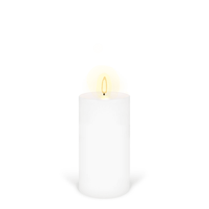 Flameless Candles - Enjoy Living - Enjoy Living Uyuni Nordic White Smooth Flameless Candle - Medium Pillar - The Gift Company