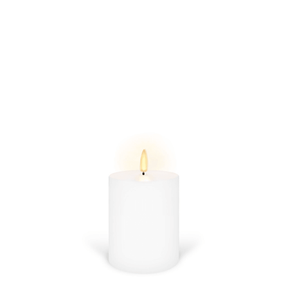 Flameless Candles - Enjoy Living - Enjoy Living Uyuni Nordic White Smooth Flameless Candle - Small Pillar - The Gift Company