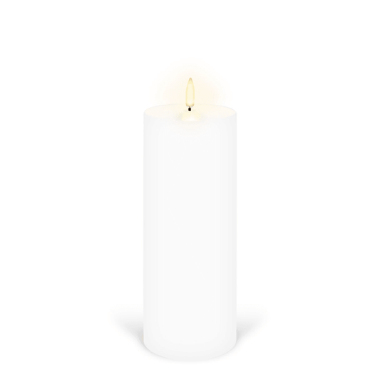 Flameless Candles - Enjoy Living - Enjoy Living Uyuni Nordic White Smooth Flameless Candle - Tall Pillar - The Gift Company