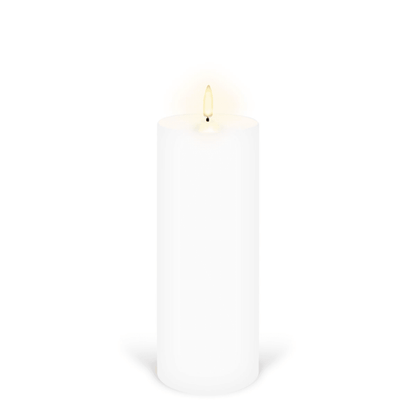 Flameless Candles - Enjoy Living - Enjoy Living Uyuni Nordic White Smooth Flameless Candle - Tall Pillar - The Gift Company