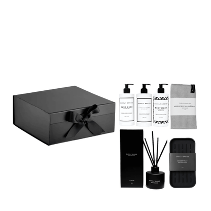 Gift Box - BARKLY BASICS - Barkly Basics Bathroom Basics Black Gift Hamper - The Gift Company