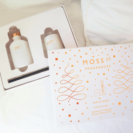 Gift Box - Moss St - MOSS ST Candle & Diffuser Gift Set - Sage & Cedar - The Gift Company