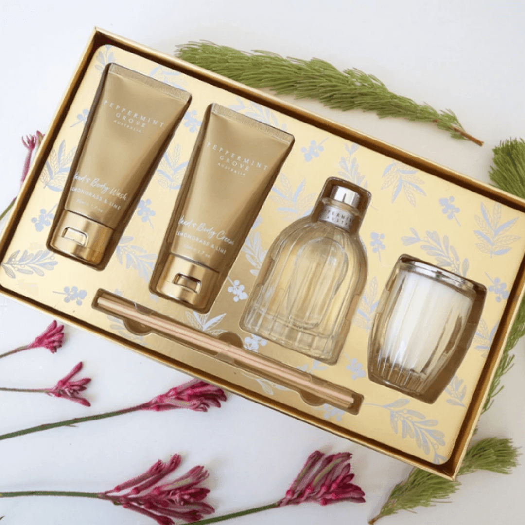 Gift Box - Peppermint Grove - Peppermint Grove Lemongrass & Lime Deluxe Gift Set - The Gift Company