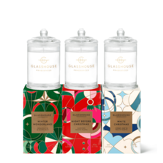 Gift - Glasshouse - Free Glasshouse Fragrances Seasonal Trio Candle 60g valued $65 - The Gift Company