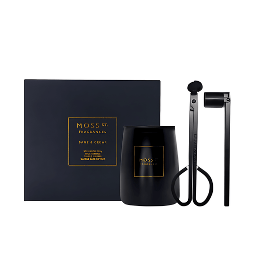 Gift Set - Moss St Ceramics - MOSS ST Sage & Cedar Candle Care Gift Set - The Gift Company