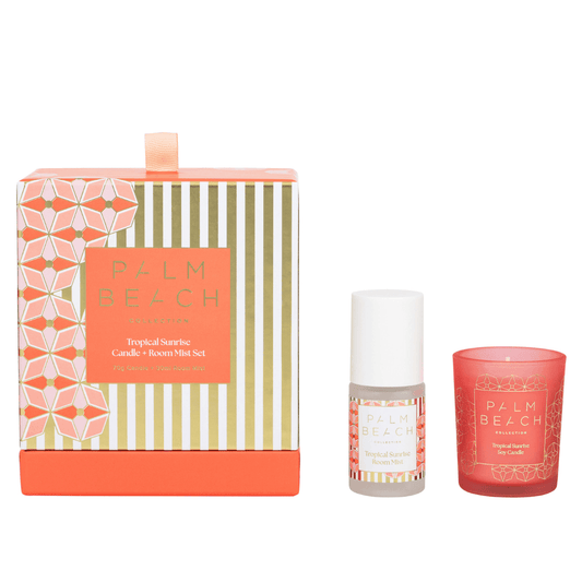 Gift Set - Palm Beach - Palm Beach Fig Tropical Sunrise Mini Candle & Room Mist Set - The Gift Company