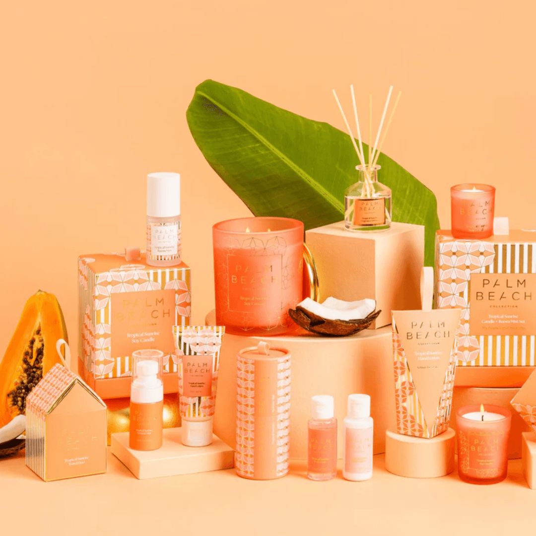 Gift Set - Palm Beach - Palm Beach Fig Tropical Sunrise Mini Candle & Room Mist Set - The Gift Company