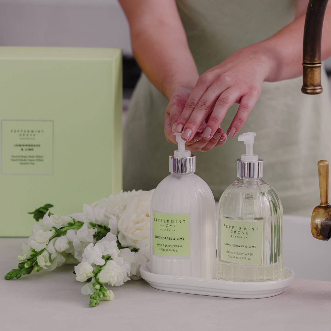 Gift Set - Peppermint Grove - Peppermint Grove Lemongrass & Lime Hand Care Gift Set - The Gift Company