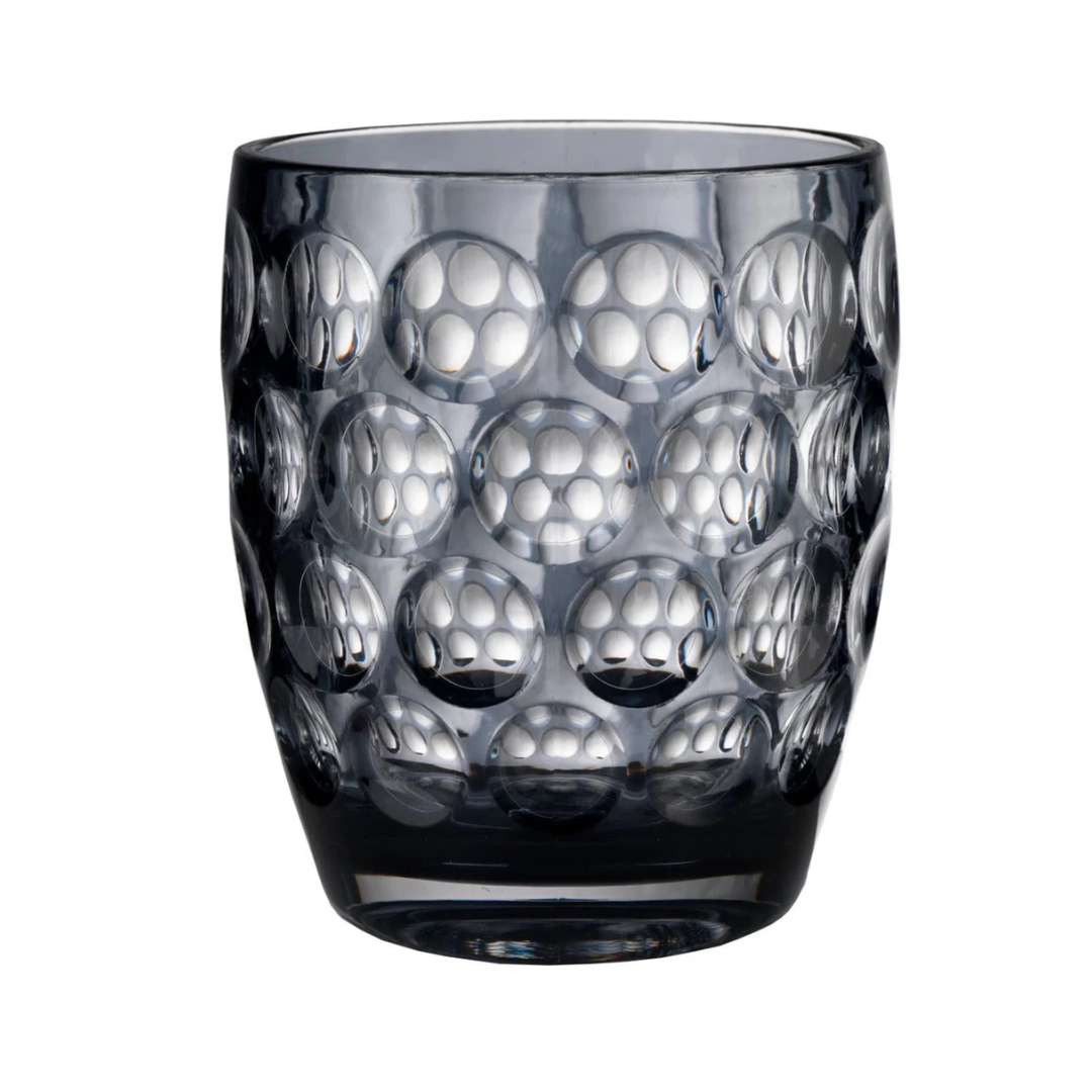 Glass Tumbler - Mario Luca Giusti - Mario Luca Giusti Lente Set of 2 Short Tumblers Grey - The Gift Company