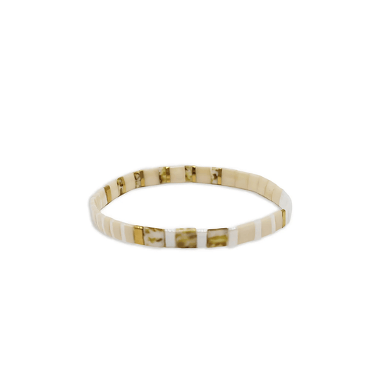 Gold Bracelet - Zjoosh - Zjoosh Tila Bracelet Beige and Gold - The Gift Company