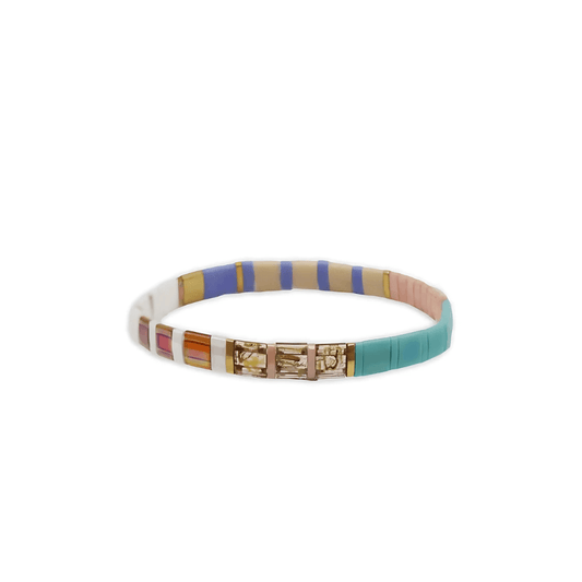 Gold Bracelet - Zjoosh - Zjoosh Tila Bracelet Nude and Turquoise - The Gift Company