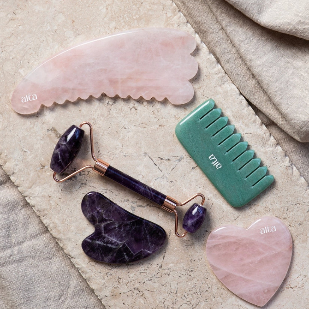 Gua Sha - Altasphere - Altasphere Alta Rose Quartz Sculpted Heart Gua Sha - The Gift Company
