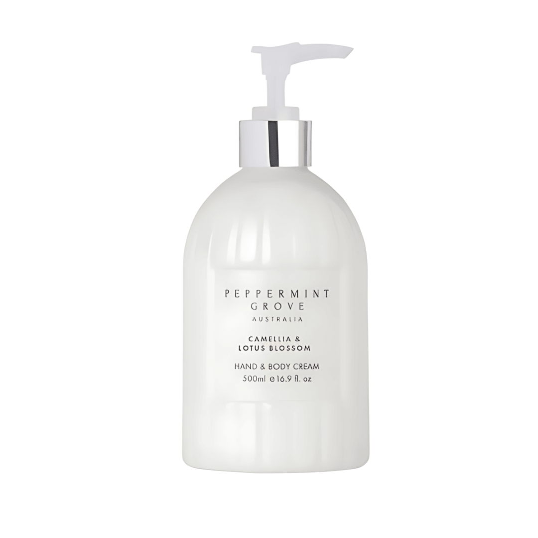 Hand & Body Cream - Peppermint Grove - Peppermint Grove Camellia & Lotus Blossom Hand & Body Cream 500ml - The Gift Company