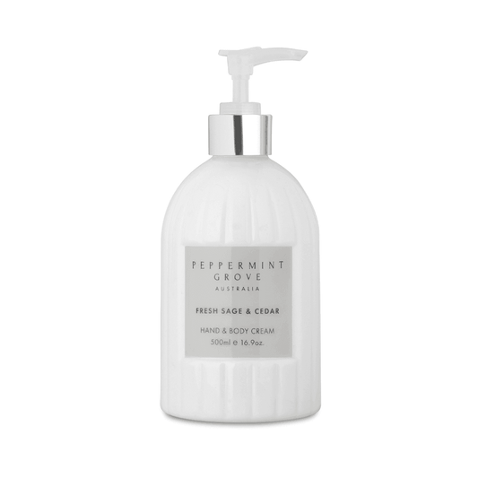 Hand & Body Cream - Peppermint Grove - Peppermint Grove Fresh Sage & Cedar Hand & Body Cream - The Gift Company