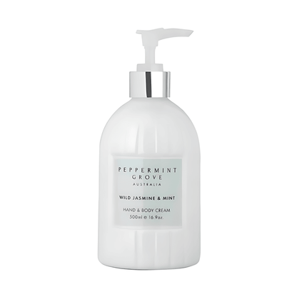 Hand & Body Cream - Peppermint Grove - Peppermint Grove Wild Jasmine & Mint Hand & Body Cream 500ml - The Gift Company