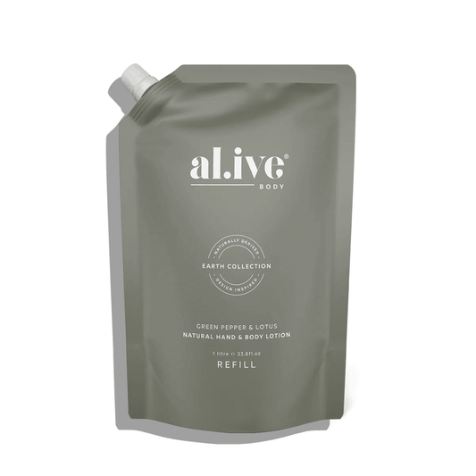 Hand & Body Lotion - Al.ive - al.ive body Hand & Body Lotion Green Pepper & Lotus 1Ltr - The Gift Company