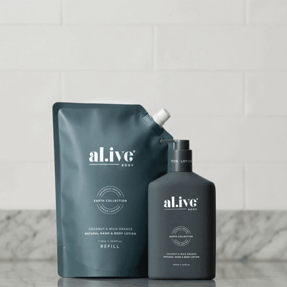 Hand & Body Lotion - Al.ive - al.ive body Hand & Body Lotion Refill - Coconut & Wild Orange 1L - The Gift Company