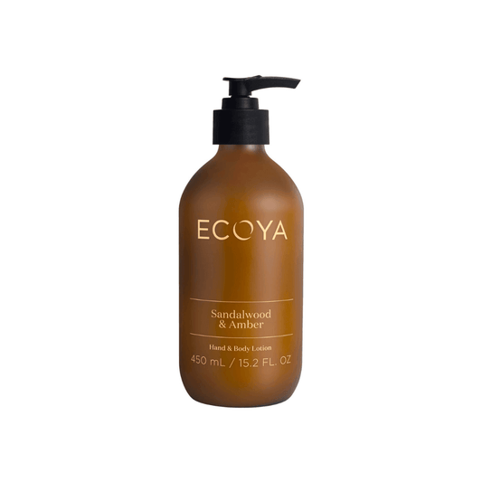 Hand & Body Lotion - Ecoya - ECOYA Sandalwood & Amber Hand & Body Lotion 450mL - The Gift Company