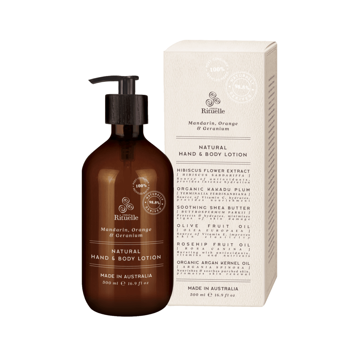 Urban Rituelle Natural Hand & Body lotion - Mandarin, Orange & Geranium ...