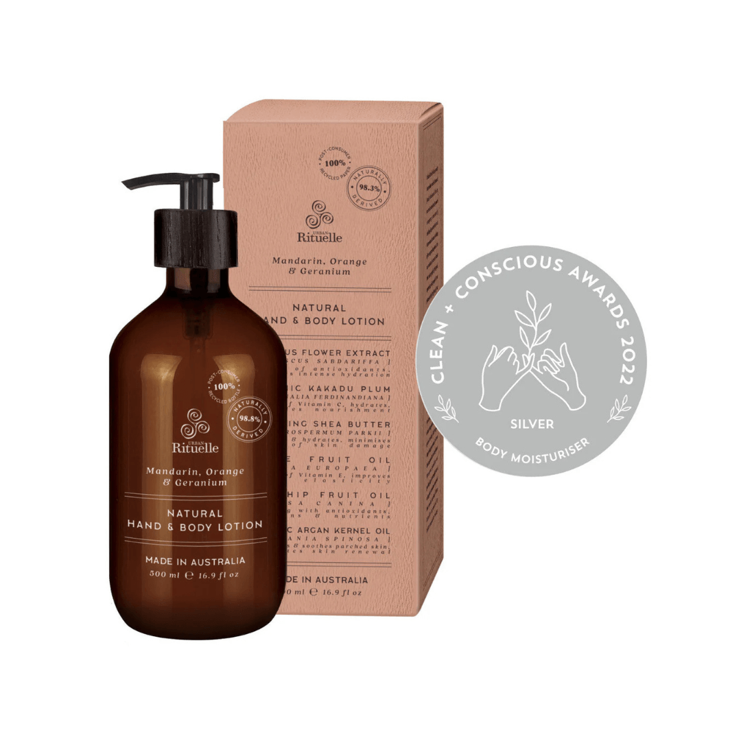 Hand & Body Lotion - Urban Rituelle - Urban Rituelle Natural Hand & Body lotion - Mandarin, Orange & Geranium - The Gift Company