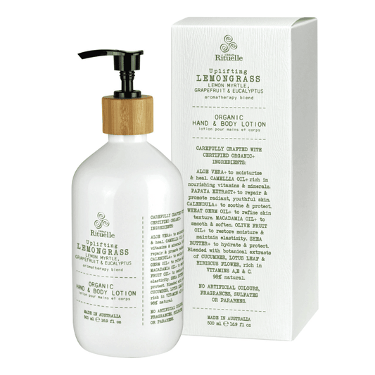 Hand & Body Lotion - Urban Rituelle - Urban Rituelle Organic Hand & Body Lotion - Lemongrass, Lemon Myrtle, Grapefruit & Eucalyptus 500mL - The Gift Company