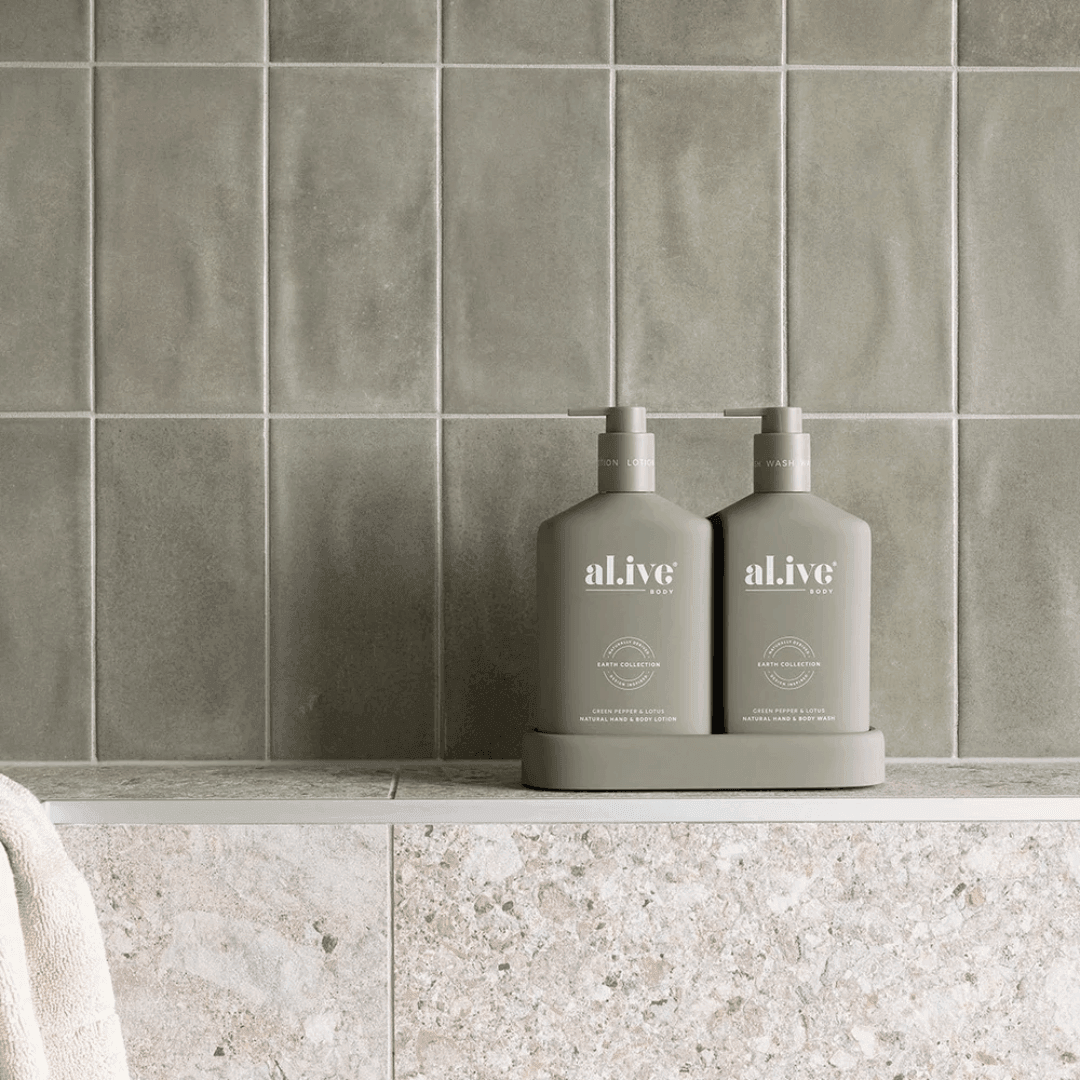 Hand & Body Wash - Al.ive - al.ive body Duo - Green Pepper & Lotus Hand & Body Wash & Lotion - The Gift Company