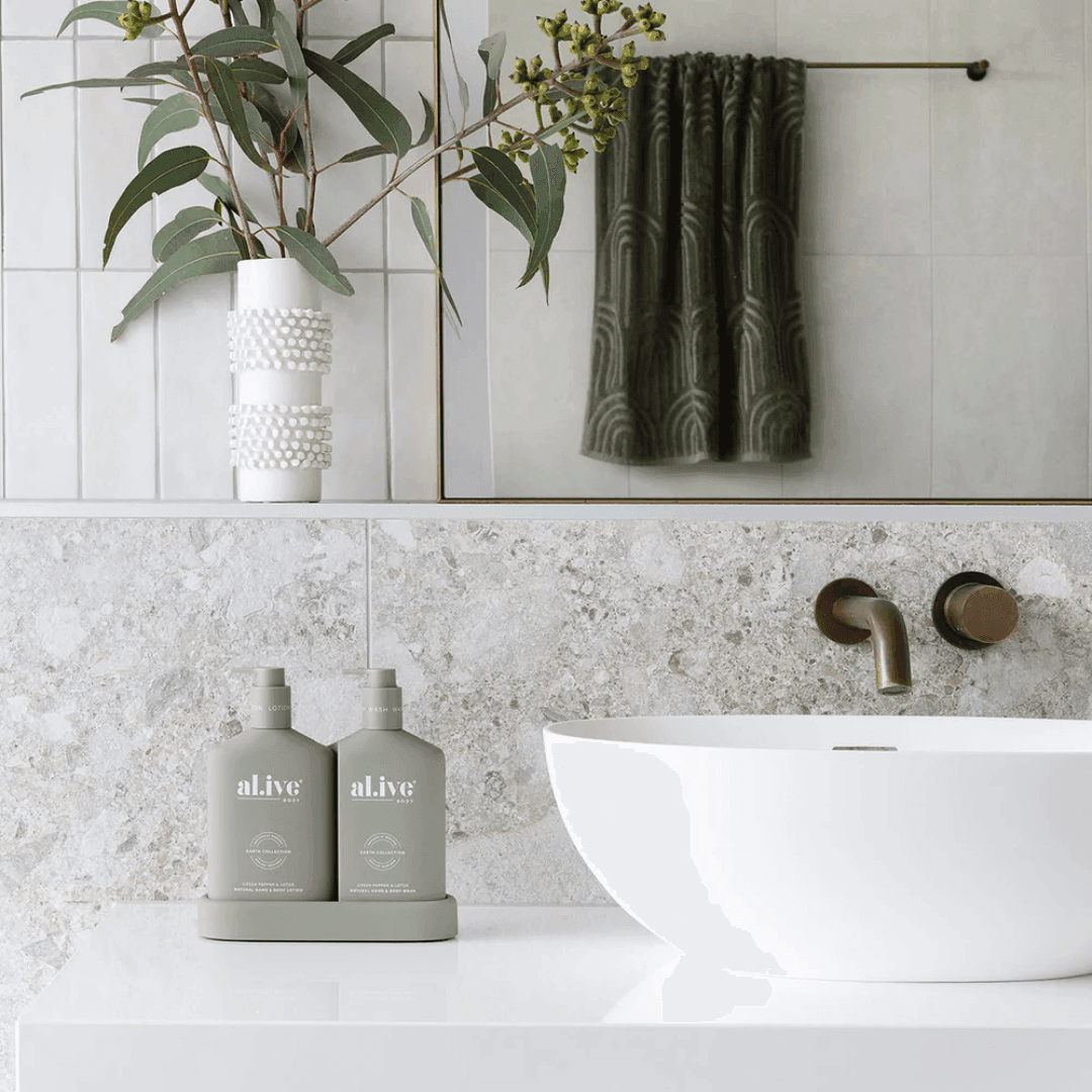 Hand & Body Wash - Al.ive - al.ive body Duo - Green Pepper & Lotus Hand & Body Wash & Lotion - The Gift Company