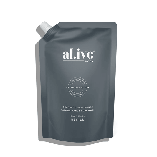 Hand & Body Wash - Al.ive - al.ive body Hand & Body Wash Refill - Coconut & Wild Orange 1L - The Gift Company