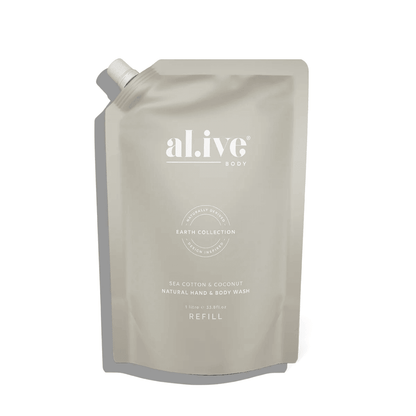 Hand & Body Wash - Al.ive - al.ive body Hand & Body Wash Refill Sea Cotton & Coconut 1L - The Gift Company