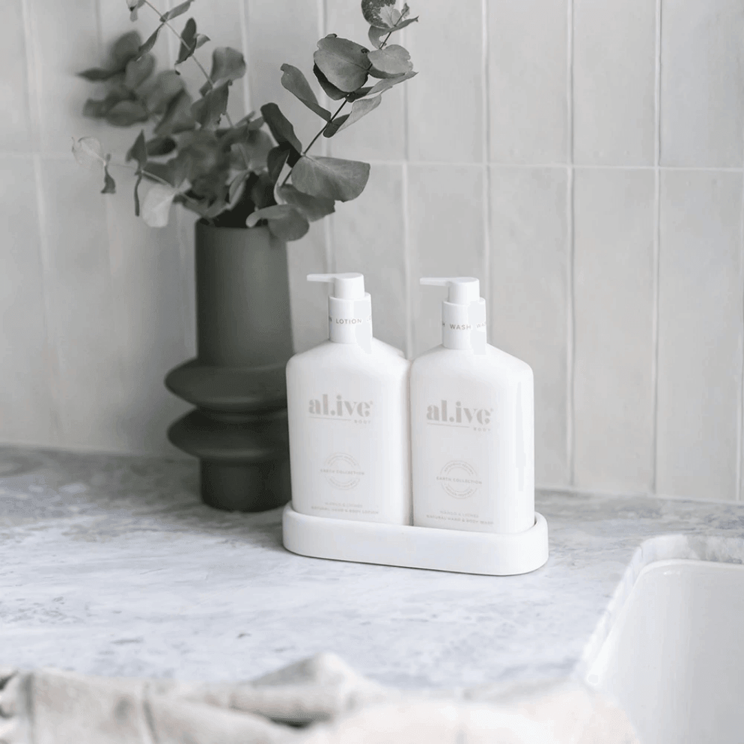 Hand & Body Wash - Al.ive - al.ive Hand Wash & Lotion Duo + Tray | Mango & Lychee - The Gift Company