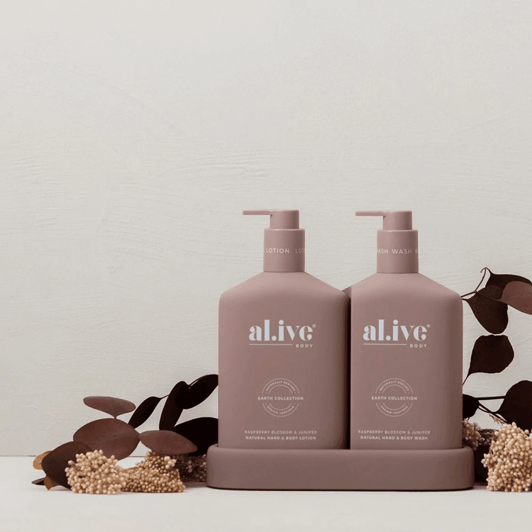 Hand & Body Wash - Al.ive - al.ive Hand Wash & Lotion Duo + Tray | Raspberry Blossom & Juniper - The Gift Company