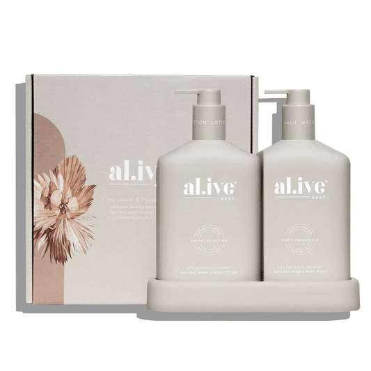 Hand & Body Wash - Al.ive - al.ive Hand Wash & Lotion Duo + Tray | Sea Cotton & Coconut - The Gift Company