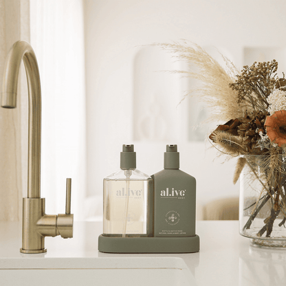 Hand & Body Wash - Al.ive - al.ive Hand Wash & Lotion Duo + Tray | Wattle & Native Moss - The Gift Company