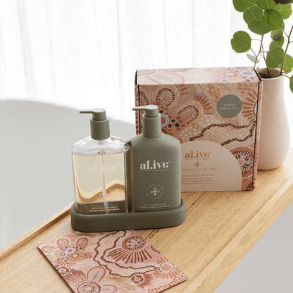 Hand & Body Wash - Al.ive - al.ive Hand Wash & Lotion Duo + Tray | Wattle & Native Moss - The Gift Company