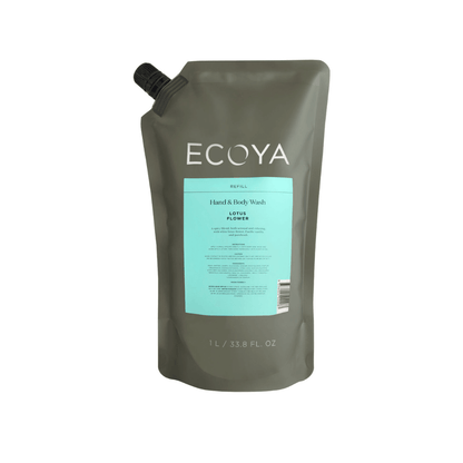 Hand & Body Wash - Ecoya - ECOYA Lotus Flower Hand & Body Wash Refill 1L - The Gift Company