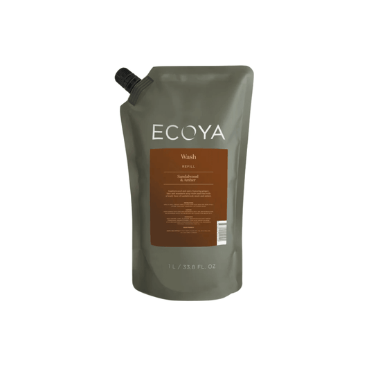 Hand & Body Wash - Ecoya - ECOYA Sandalwood & Amber Hand & Body Wash Refill 1L - The Gift Company