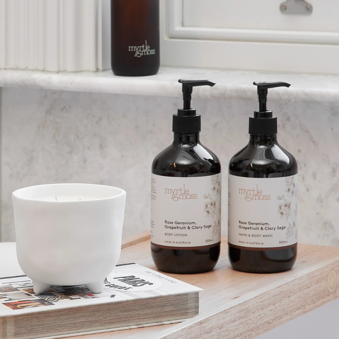 Hand & Body Wash - Myrtle & Moss - Myrtle & Moss Hand & Body Wash Rose Geranium, Grapefruit & Clary Sage 250mL - The Gift Company