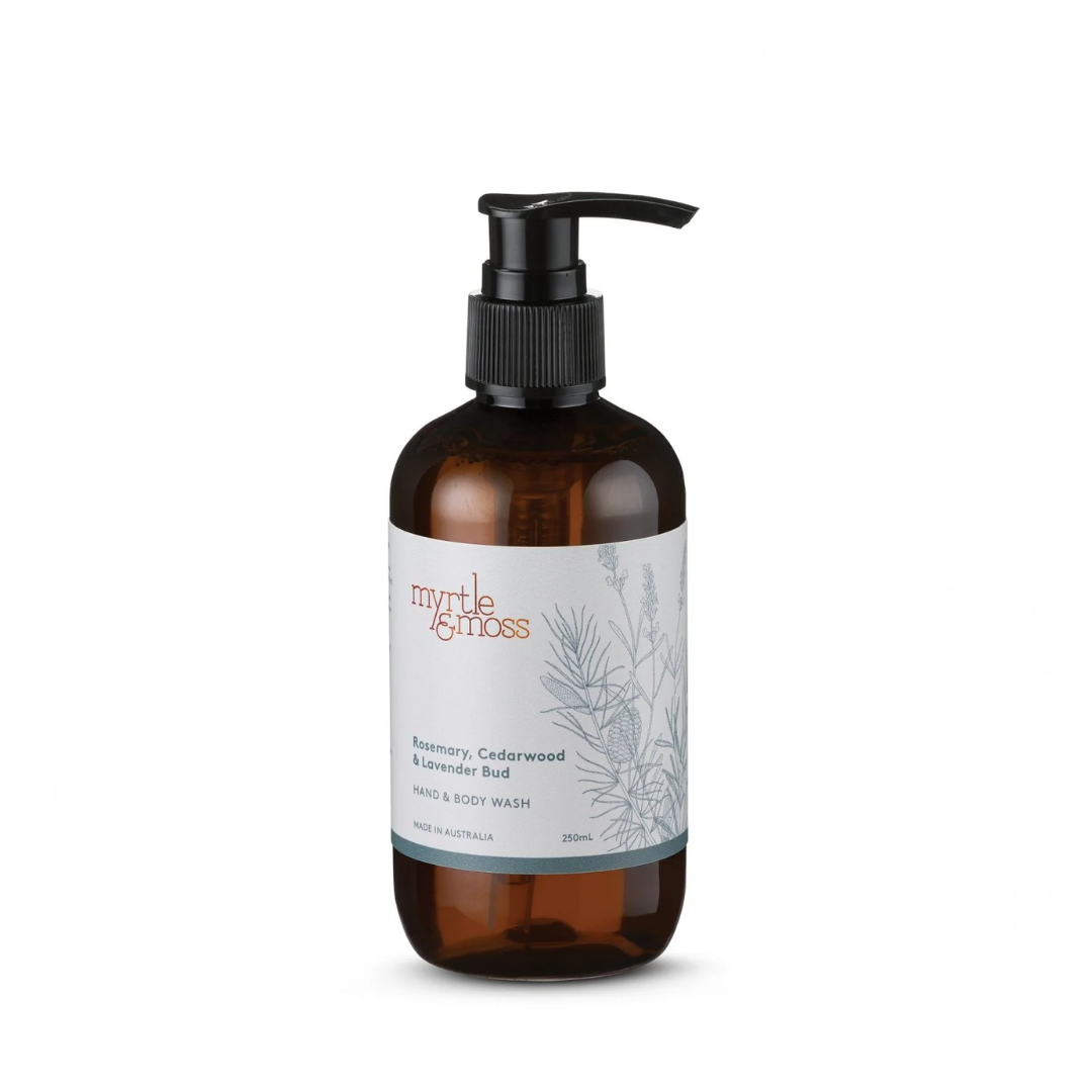 Myrtle & Moss Rosemary, Cedarwood & Lavender Bud Hand & Body Wash & Body Lotion Bundle