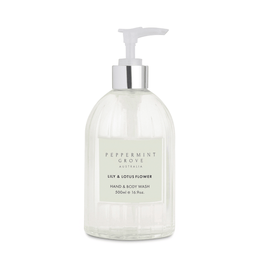 Hand & Body Wash - Peppermint Grove - Peppermint Grove Lily & Lotus Flower Hand & Body Wash 500ml - The Gift Company