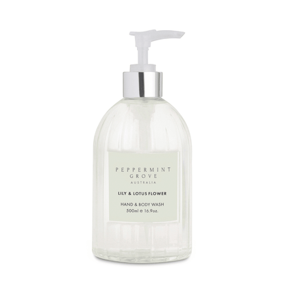 Hand & Body Wash - Peppermint Grove - Peppermint Grove Lily & Lotus Flower Hand & Body Wash 500ml - The Gift Company