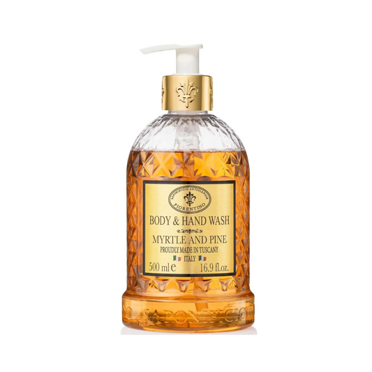 Hand & Body Wash - Saponificio Artigianale Fiorentino - Saponificio Artigianale Fiorentino Body & Hand Wash Myrtle & Pine 500ml - The Gift Company
