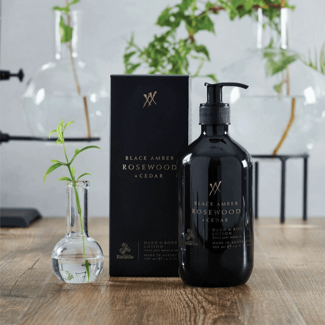 Hand & Body Wash - Urban Rituelle - Urban Rituelle Cleanse & Nourish Gift Duet: Black Amber, Rosewood & Cedar - The Gift Company