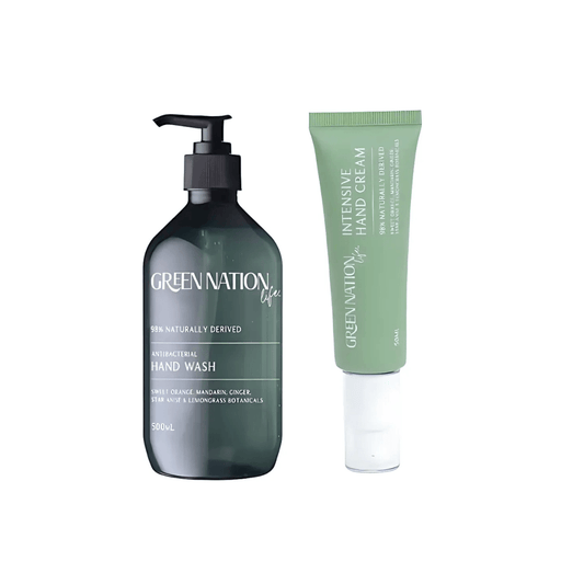 Hand Care Set - Green Nation Life - Green Nation Life - Antibacterial Hand Wash (500mL) & Intensive Hand Cream (50mL) Set - The Gift Company