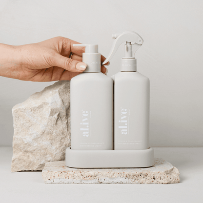 Hand Wash & Dishwashing Liquid - Al.ive - al.ive Hand Wash & Dishwashing Liquid + Tray | Premium Kitchen Duo - The Gift Company